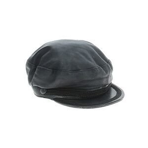 Zara Black Faux  Leather Cap Hat